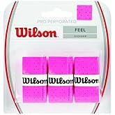 WILSON Pro Overgrip Perforated 3 Pack - White - Tennis - Badminton - Squash