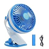 BestFire Clip On Fan, USB Battery Operated Clip Fan for Bed, Personal USB Clip Desk Fan with Stepless Speed, Rechargeable, 360 Degree Rotating for Baby Stroller, Car, Office, Outdoor, Traveling, Camp