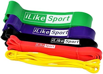 Pull Up Assist Bands iLikeSport Stretch Resistance Loop Bands - Indoor Workout Kit from 5 Size For Power Lifting, Pilates &amp; More