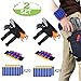 POKONBOY Waistband Compatible with Nerf Guns - 2-Pack Kids Tactical Waist Bag Holster Kit, 2 Blaster Holster and 2 Dart Wrist Kits and 40 Bullets (Guns Not Included)