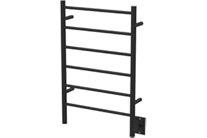 Amba Jeeves JSMB Model J-Straight 6-Bar Hardwired Towel Warmer in Matte Black