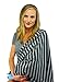 Wearable Infinity Nursing Cover for Breast-Feeding Moms by Tykes & Tails - Black & Gray Stripe Pattern. Multi-Use as Scarf, Burp Cloth, Changing Pad, or Blanket