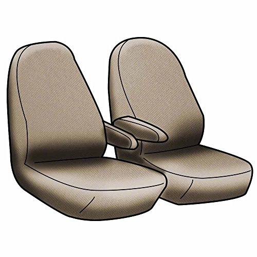 Coverking Custom Fit Front 50/50 Bucket Seat Cover for Select Ford F-Series Models - Neosupreme (Tan with Black sides) (Certified Refurbished)