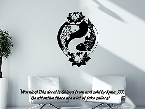 Yin Yang Symbol Fish Wall Decal Lotos Flower Ornament Vinyl Sticker Decals Namaste Yoga Studio Decor Home Bedroom Interior Murals Art NS990