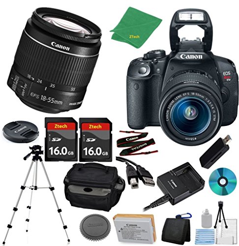 Canon EOS Rebel T5i DSLR with 18-55mm IS STM + 2pcs 16GB Memory Card + Camera Case + Card Reader + Tripod + 6pc ZeeTech Starter Set - International Version Canon EOS Rebel T5i DSLR with 18-55mm IS STM + 2pcs 16GB Memory Card + Camera Case + Card Reader + Tripod + 6pc ZeeTech Starter Set - International Version