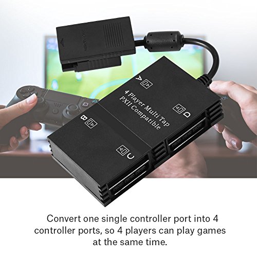 Tihebeyan Multitap Multiplayer Game Adapter Connector with 4 Memory Slots for Playstation PS2