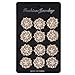 L'VOW 12px Gold Silver Crystal Button Brooches Scarves Buckle Floriated Brooch Collar Pin Rhinestone Corsage Bouquet Kit (Gold M)