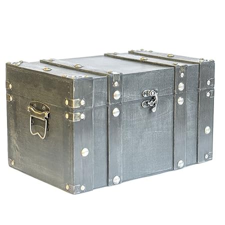 Truhe, Holzbox, Holztruhe, Schatztruhe, Kiste, grau