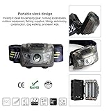 Lvgoo LED Headlamp Flashlight,Water & Shock Resistant with Red Strobe.Waterproof Ultra-light,One of the Lightest (1.76 oz) Headlight.Alkaline Batteries Included.Great for Camping, Hiking,Running