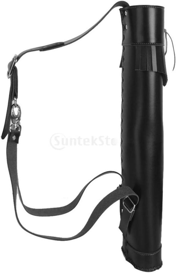 Traditional Target Hunting Archery PU Leather Side Back Belt Arrow Quiver