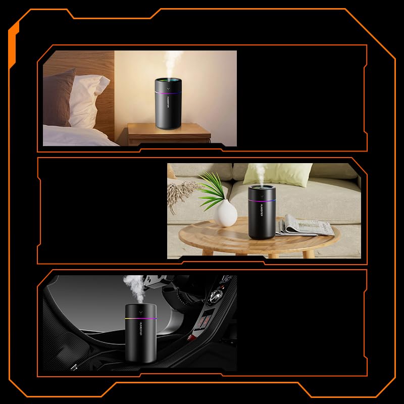 Mini Humidifier, USB Personal Desktop Humidifier for Car, Office, Bedroom etc. Auto Shut-Off, 2 Mist Modes, Super Quiet - (BL - Black)