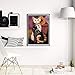 DIY 5D Diamond Painting Kit Full Drill, Cute cat Crystal Rhinestone Full Diamond Embroidery Pictures Arts Craft for Home Wall Decor