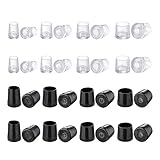 Frienda 16 Pairs High Heel Protectors Heel Tip Replacements Caps, Black and Clear