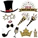 Amandir 2019 New Photo Booth Props Kit 37 Pcs with Merry Christmas Banner for Xmas Decorations Theme Party Favors, style 4, Style 3