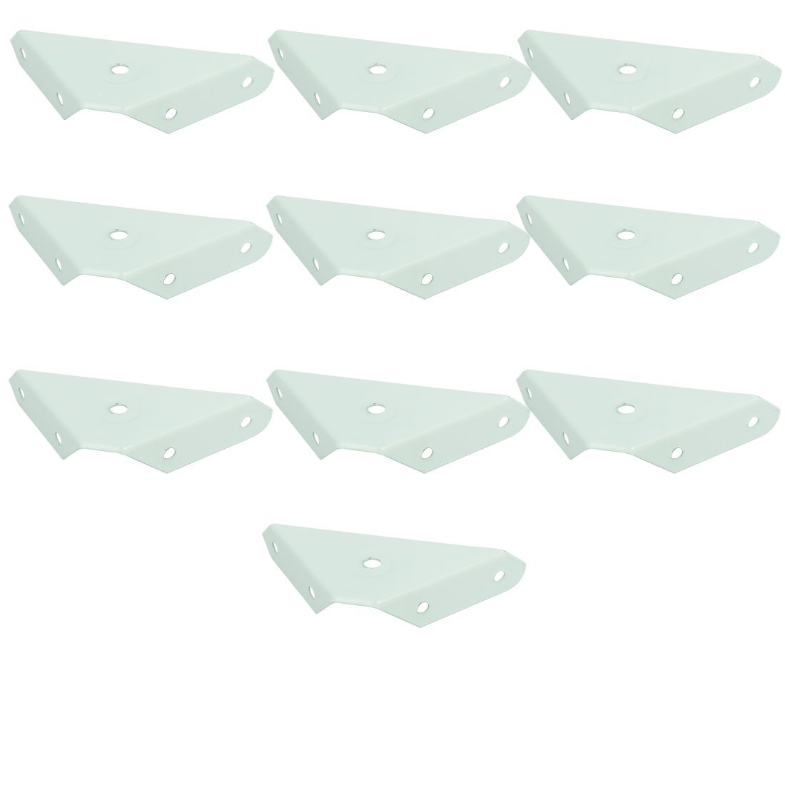 Sourcingmap 99mmx60mmx18mm Metal Triangular Flange Corner Brace Angle Bracket White 10pcs