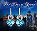 Double Heart Dangle Earrings with Austrian Crystals - Anniversary Birthday Gift with Jewelry Box for Women and Girls