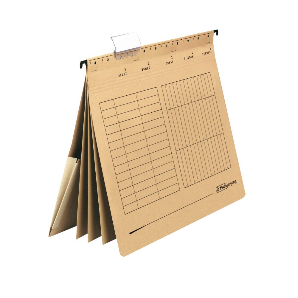 Herlitz UNIREG A4 Manilla Card-Board Hanging File - Buff (5 Pieces)