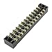 uxcell 5 Pcs 12 Positions Dual Rows 600V 15A Wire Barrier Block Terminal Strip TB-1512