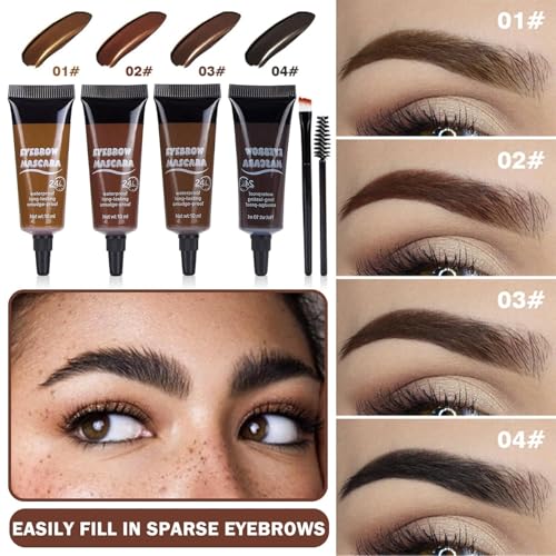 Gel de Cejas Perfectas, Maquillaje para Cejas Duración 24h, Mascara Tinte Fijador para Cejas, Professional Makeup con Pincel y Cepillo Cejas (3#)