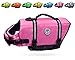 VIVAGLORY Rip Stop Dog Life Vest, Swimming Vest with Handle, Buoyancy for Doggy Puppy, Dog Life Jacket for Swimming & Boating, XS, Pink