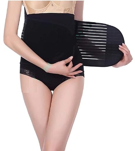 Women's Wrap Corset Post Pregnancy Girdle Slimming Tummy Band (Black, Free Size)