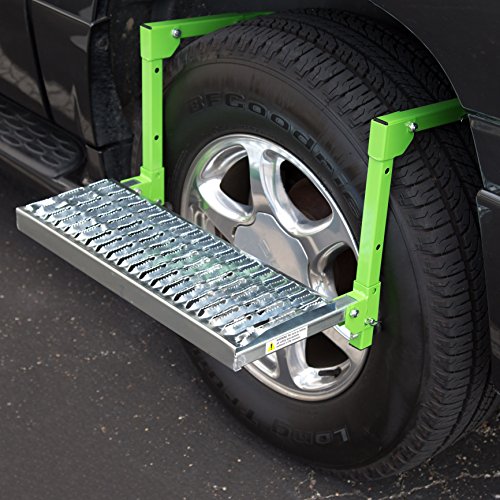 OEMTOOLS 24913 Adjustable Step | Non-Slip Textured Steel Platform | Rated up to 300 lbs. | Fits Any Tire from 9 to 13 inches in Diameter | Green Powder-Coat Finish | Folds for Storage - Thumbnail 6