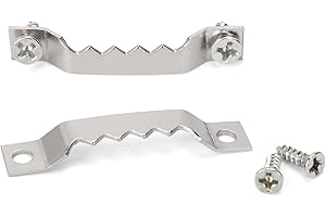 Suprom Small Sawtooth Picture Hangers 50 Pack Steel Sawtooth Hangers with Screws, Picture Hanging Solutions for Hanging Canvas Photos Frame Clock Paintings Artwork (Silver)