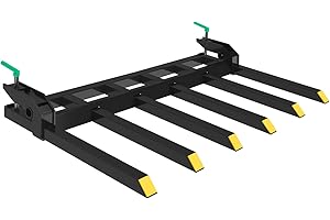 PIONEERWORKS Clamp On Debris Forks 60" Bucket, 4000 lbs Capacity Heavy Duty Clamp On Pallet Forks Bucket Attachments, Fit for Loader Bucket Skidsteer Tractor