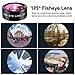 Phone Camera Lens, 10 in 1 Cell Phone Lens Kit 20X Zoom Telephoto Lens, 15X Macro Lens, 0.36X Super Wide Angle Lens, 195°Fisheye Lens Compatible with iPhone 11 Pro Max XS Max XR X 8 Samsung Android