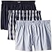 Calvin Klein Men's Cotton Classics Multipack Woven Boxers, Montague Stripe/Tide/Morgan Plaid, Large