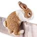 Collections Etc Adorable Realistically Hand-Painted Bunny Figurine On A Fence Yard D&eacute;cor, Brown primary