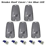 Partsam 5x Roof Running Light Cab Marker Smoke Cover +194 T10 168 Ice Blue LED Bulbs For 1988 - 2002 Chevrolet GMC C1500 C2500 C3500 K1500 K2500 K3500