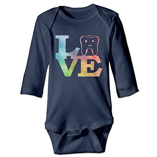 Unisex Cotton Long Sleeve Dentist Dental Hygienist Infant Baby Girls' Boys' Onesies Bodysuit 6 M