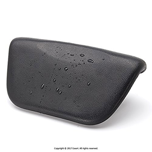 ESSORT Bathtub Pillow, Large Spa Mesh Pillow, Luxury Comfortable Soft Bath Cushion Headrest, for Shoulder Neck Support Backrest, Fits Any Size of Tubs, Jacuzzi (Black, PU Compact Version)
