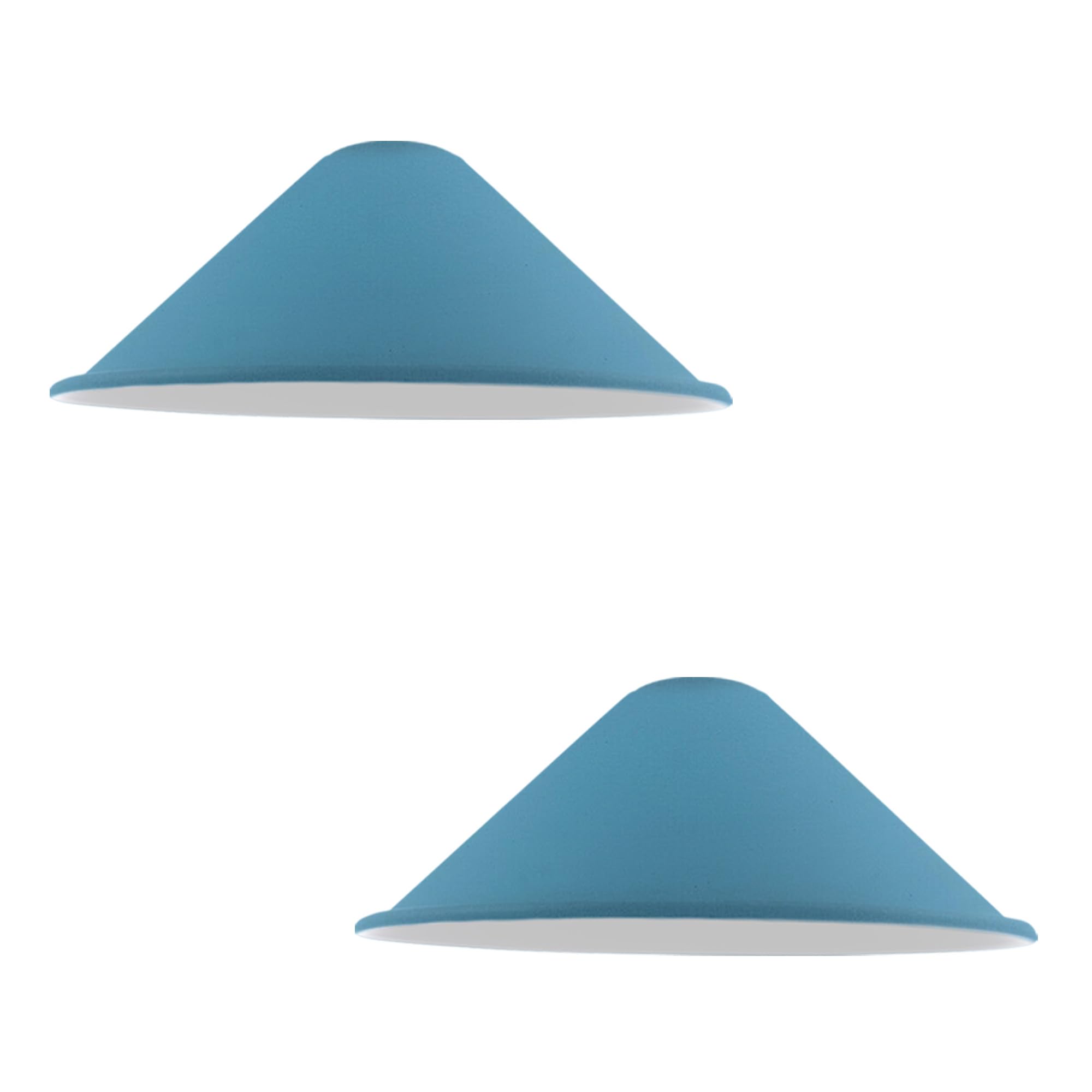 DC VOLTAGE 2 Pack Modern Ceiling Lamp Shade Blue Metal Cone Shape Pendant Light E27 Base Hanging Light Fixture for Bedroom Hallway Office Café Restaurant