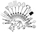 Stainless Steel Kitchen Utensils Set - 23 Piece Nonstick Kitchen Cookware Tools Spatula Set - Cooking Set with Stainless Measuring Spoons included - Kitchen Utensil Gadgets Pots and Pans Accessories