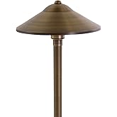 VOLT Max Spread 12V Solid Cast Brass Path Light (25" Tall, 9" Shade) for Low Voltage Landscape Lighting on Outdoor Pathway, W