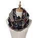 Lucky Leaf Women Winter Checked Pattern Cashmere Feel Warm Plaid Infinity Scarf