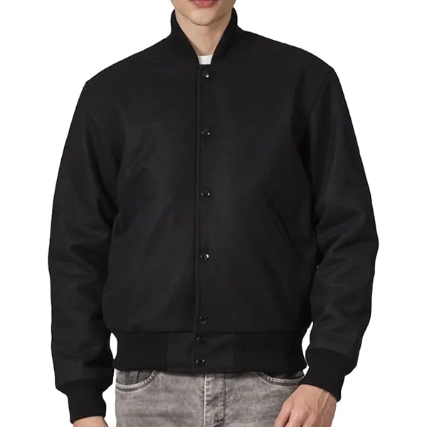 WEIV GEAR Mens Letterman Melton Varsity Jacket for Men Baseball