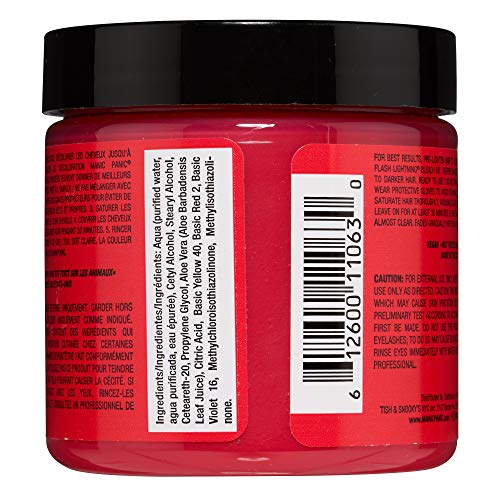 MANIC PANIC Classic Electric Watermelon Semi Permanent Hair Color - Neon Pink Hair Dye for Women & Men That Lasts 4-6 Weeks - Vegan, Ammonia & Cruelty-Free - Create & Mix Custom Shades (4oz)