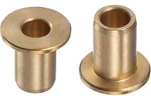 HARFINGTON 2pcs Flange Bearing Sleeve 8mm Bore 12mm OD 20mm Length 2mm Flange Thickness Bronze Bushing Self-Lubricating Bushings Sleeve for Industrial Equipment