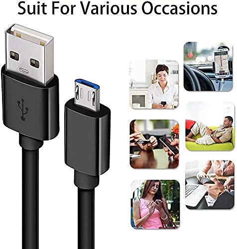 DEEGO Micro USB Cable, 2Pack Extra Long Android Charger Cable 10Ft 6Ft, Charger Cord Fast Android USB Charging Cable Compatible with Samsung Galaxy S7 Edge S6 S5 and More