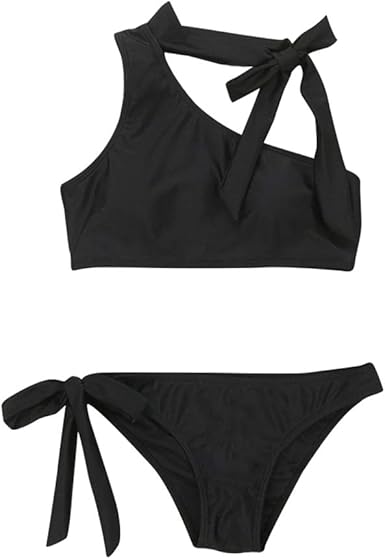 black one shoulder bikini