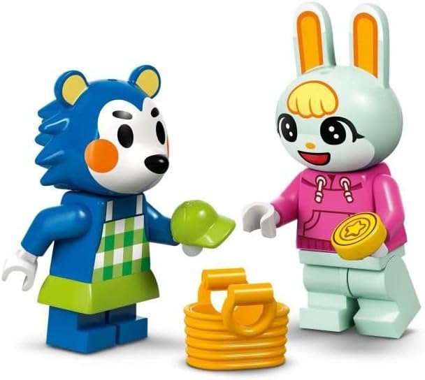 Loja de roupa Animal Crossing de The Little Sisters Building Game, figuras de brinquedo de ouriço e coelho, presente para raparigas, rapazes e jogadores de videojogos com 6 anos ou mais 77055