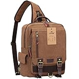 S-ZONE One Strap Sling Canvas Cross Body 13-inch Laptop Messenger Bag Travel Shoulder Backpack