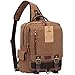 S-ZONE One Strap Sling Canvas Cross Body 13-inch Laptop Messenger Bag Travel Shoulder Backpack Coffee