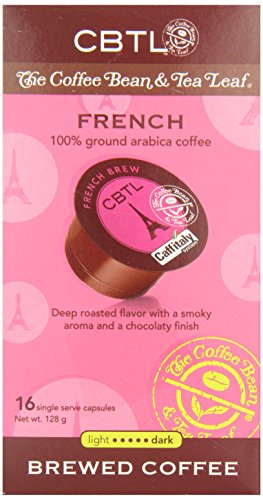 CBTL French Brew Coffee Capsules By The Coffee Bean & Tea Leaf, 128 Grams,16-Count Box