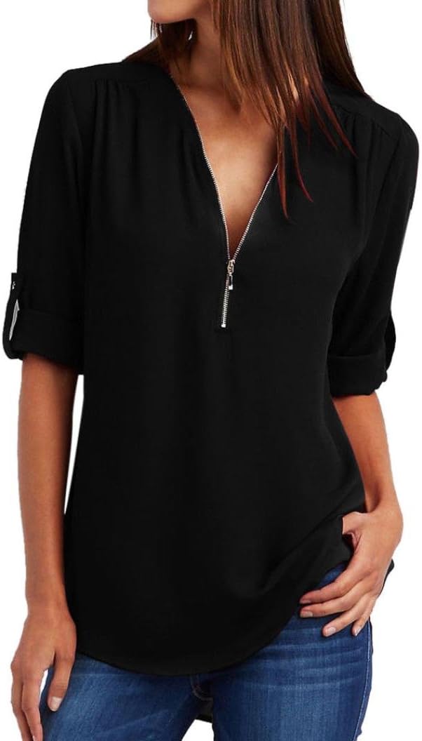 CUCUHAM Fashion Women Casual Tops T-Shirt Loose Top Long Sleeve Blouse