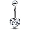 7ZACC Curved Barbell Christina Vertical Hood VCH Heart Jewelry Piercing 1/2