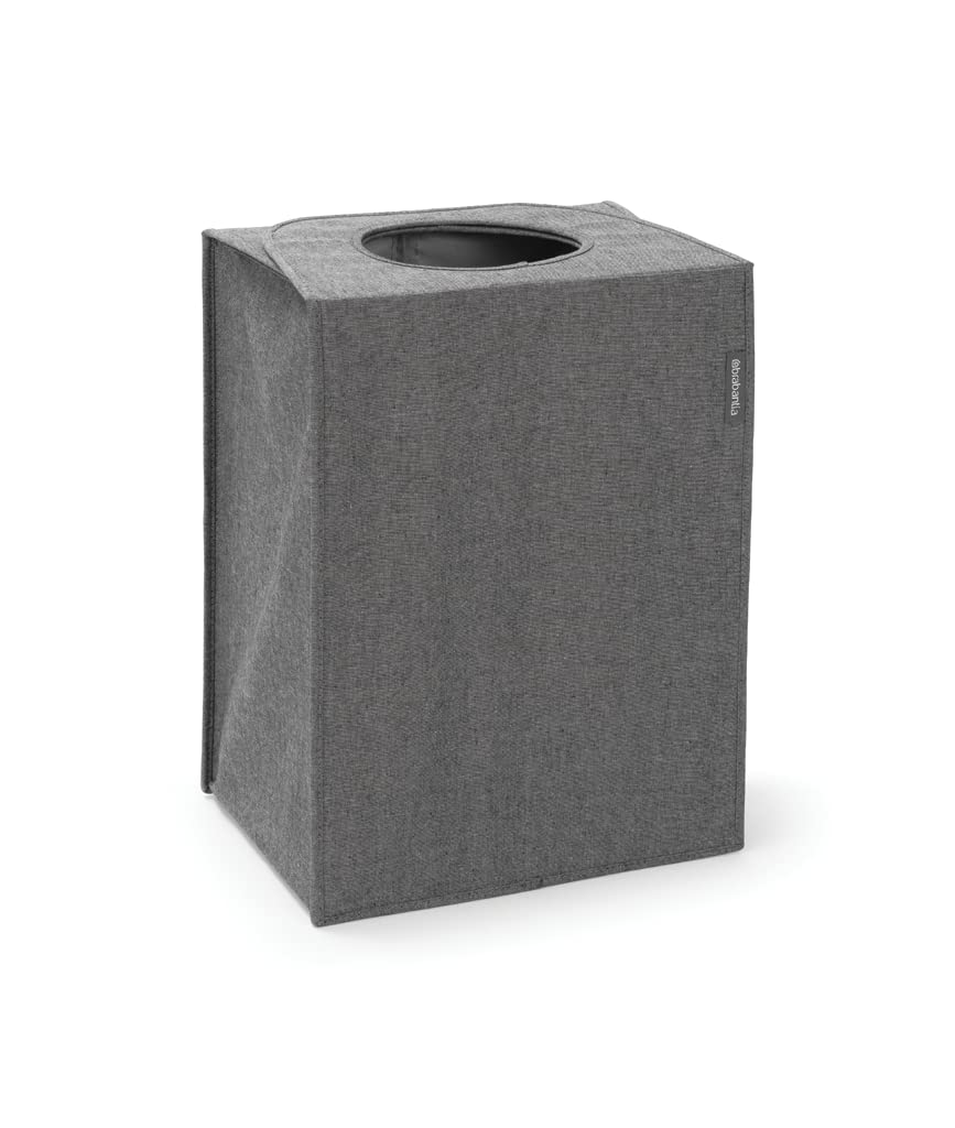 Brabantia - Laundry Bag Rectangular - Foldable Top - Quick-drop Opening - Space Efficient - Easy to Unload - Large Opening for Dirty Clothes - Pepper Black - 55L